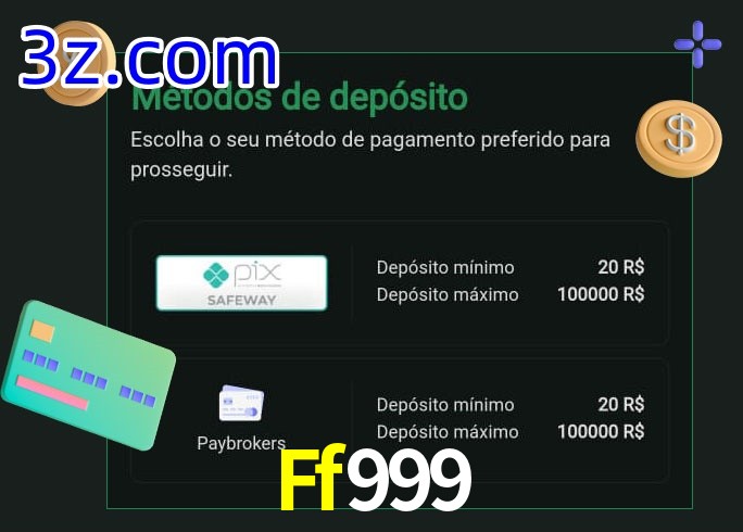 O cassino Ff999 oferece uma grande variedade de métodos de pagamento
